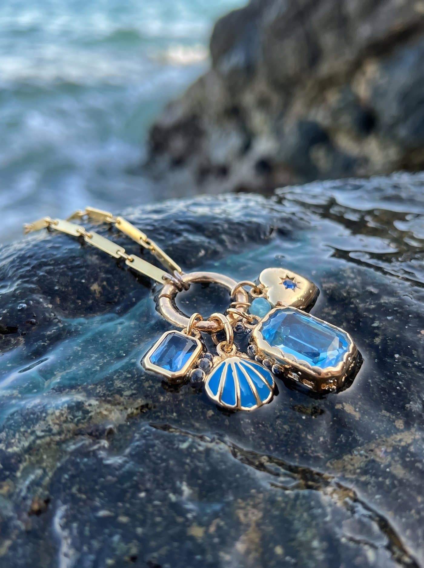 Mermaid Charm Necklaces, worn