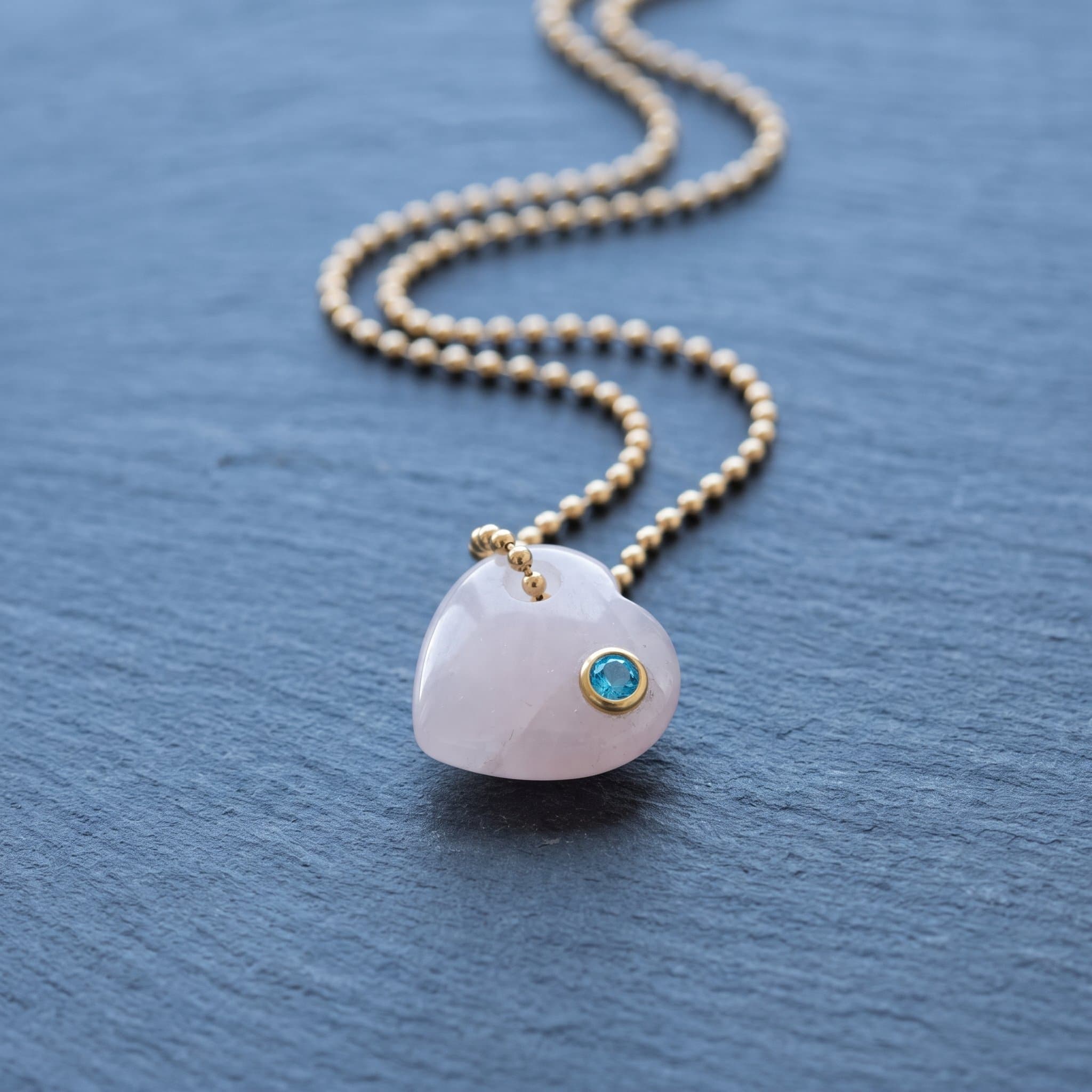 Rose Quartz Heart, Aqua