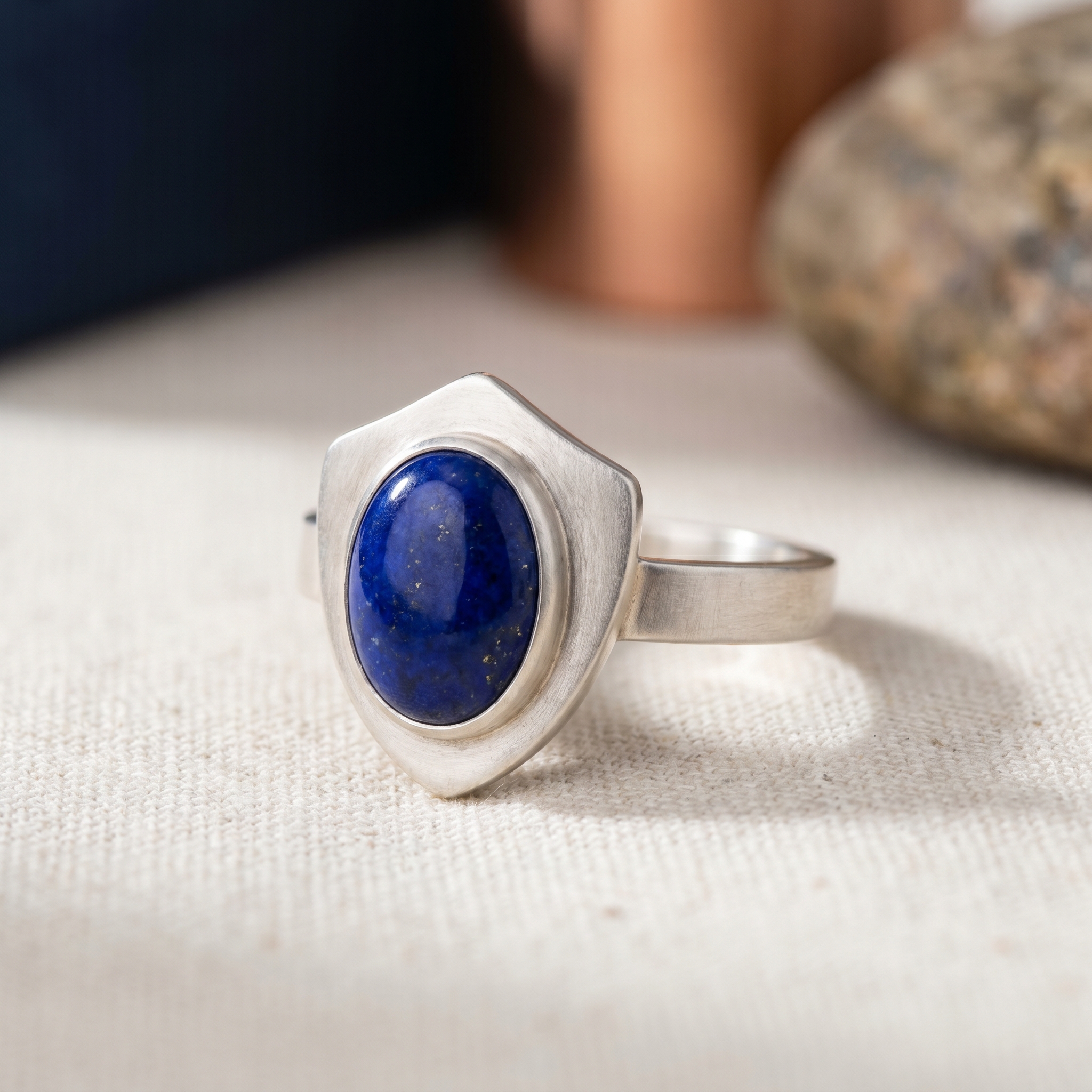 Lapis Shield Ring
